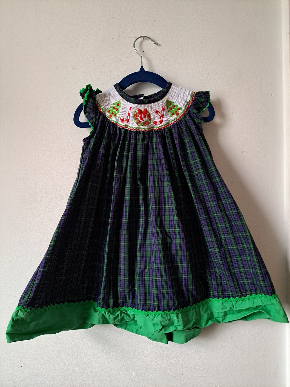 TRISH SCULLY Plaid Smocked Holiday Dress Baby Toddler Girl 12-18 months